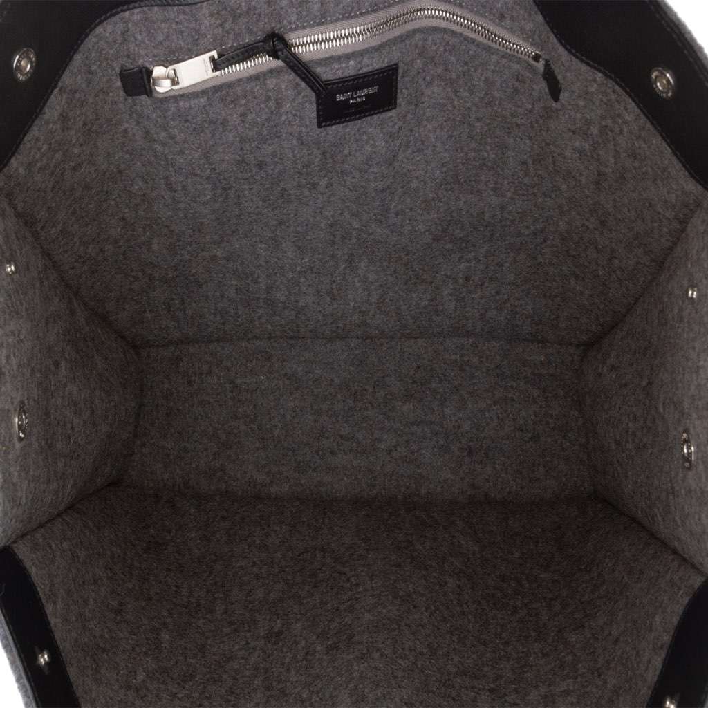 Saint Laurent Large Wool Rive Gauche Tote - 4
