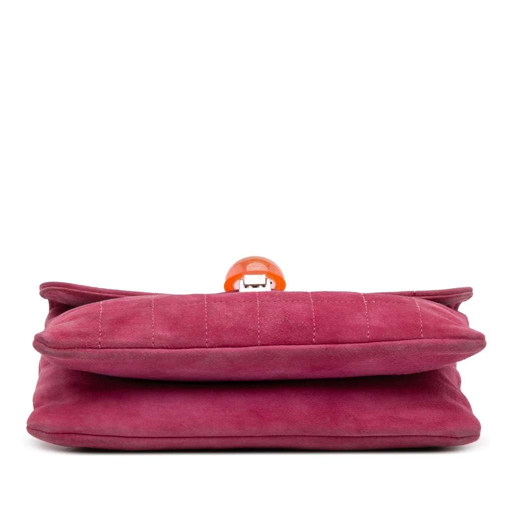 Chanel CC Choco Bar Suede Beaded Chain Flap - Image 6