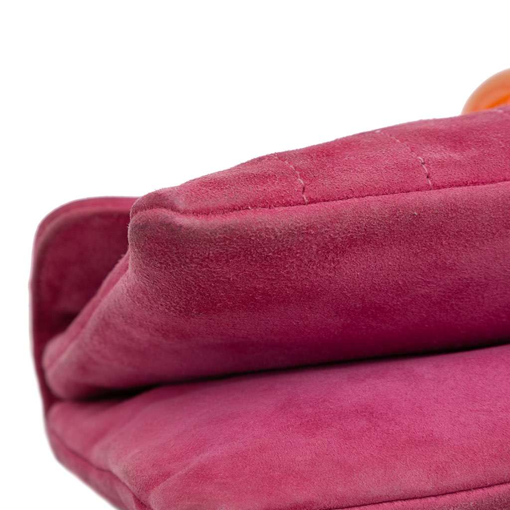 Chanel CC Choco Bar Suede Beaded Chain Flap - Image 10