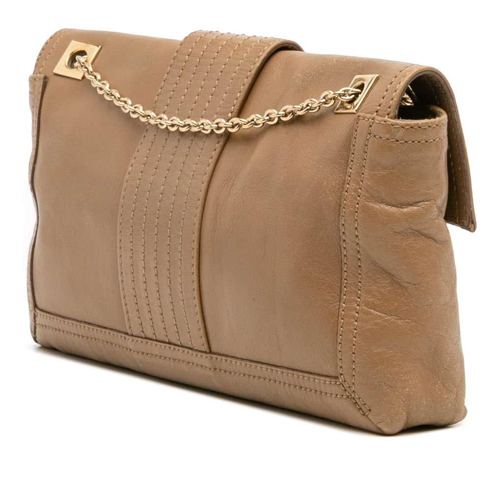 Fendi Leather Baguette Chain Flap - Back view