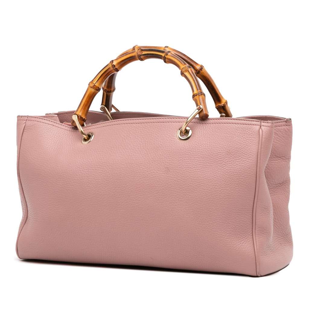 Gucci Medium Calfskin Bamboo Shopper Satchel - Back view