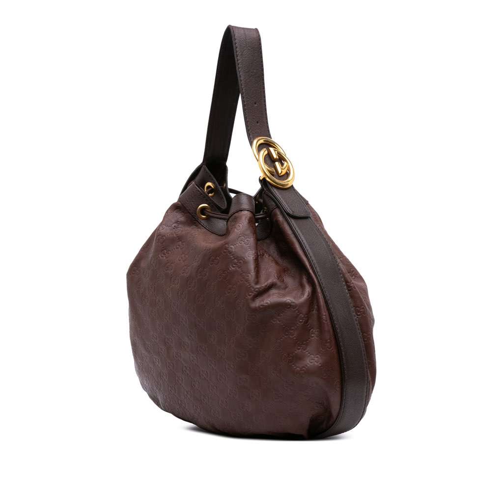 Gucci Medium Guccissima Interlocking Icon Drawstring Hobo - 2