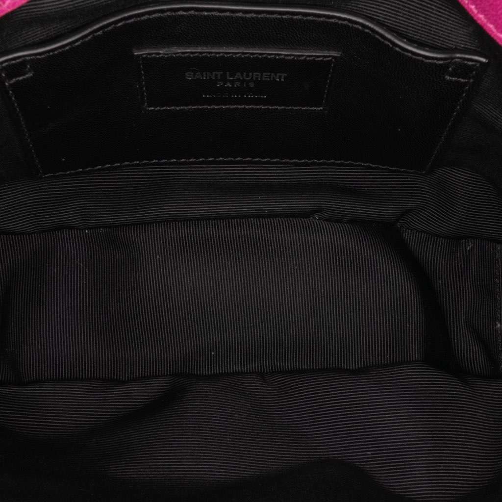 Saint Laurent Medium Chevron Sheepskin Monogram Chain Bag - 4