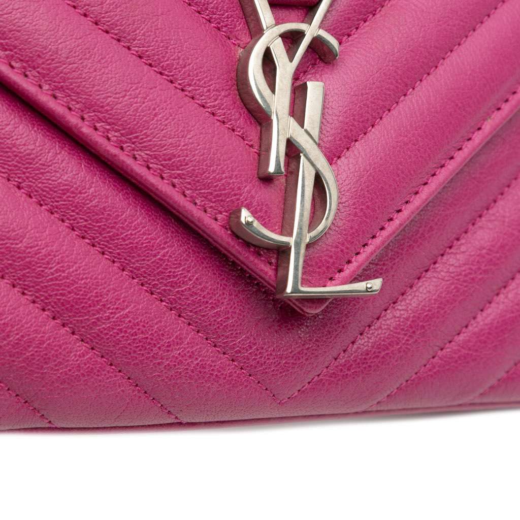 Saint Laurent Medium Chevron Sheepskin Monogram Chain Bag - Detail 2