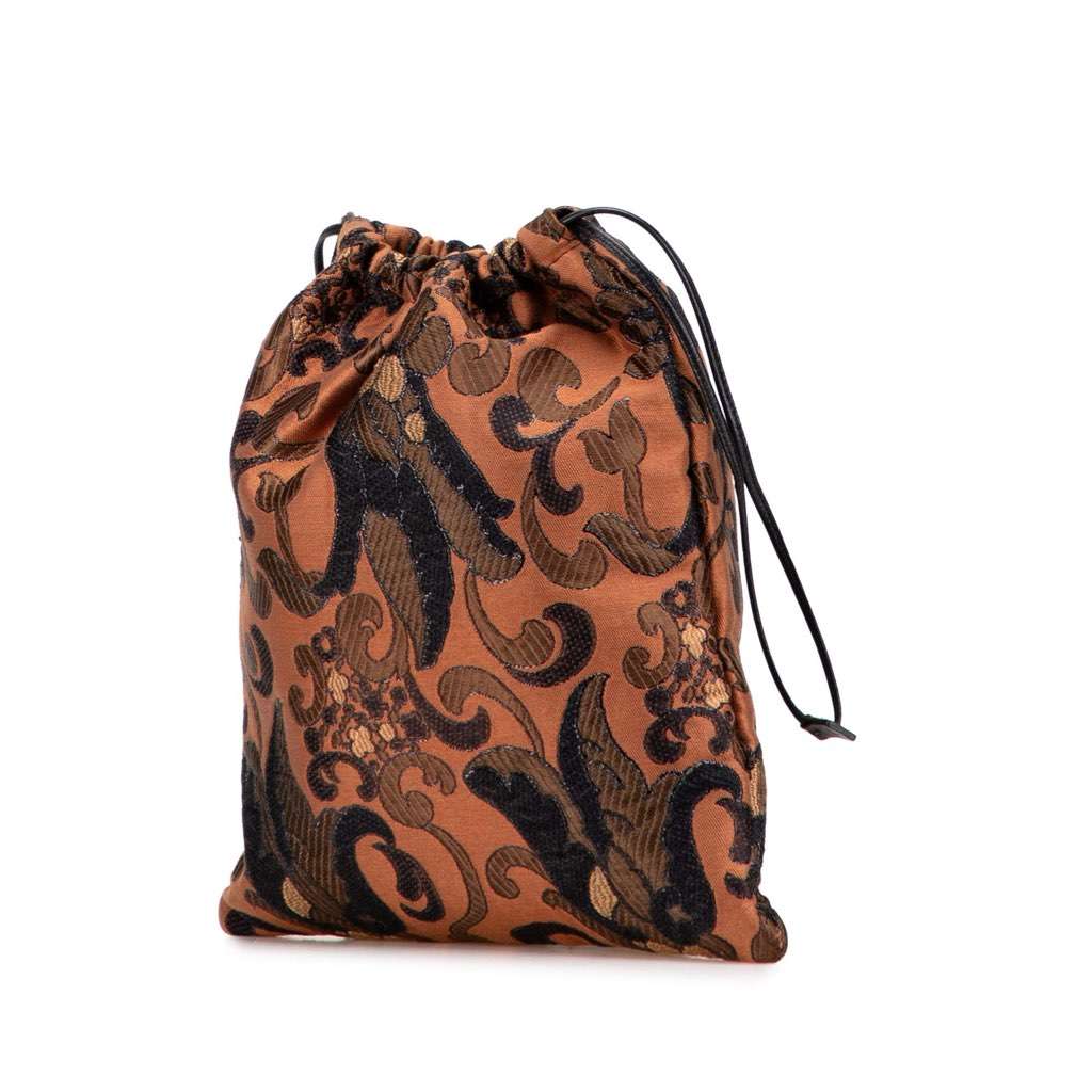 Prada Brocade Canvas Broccato Drawstring Pouch - 2