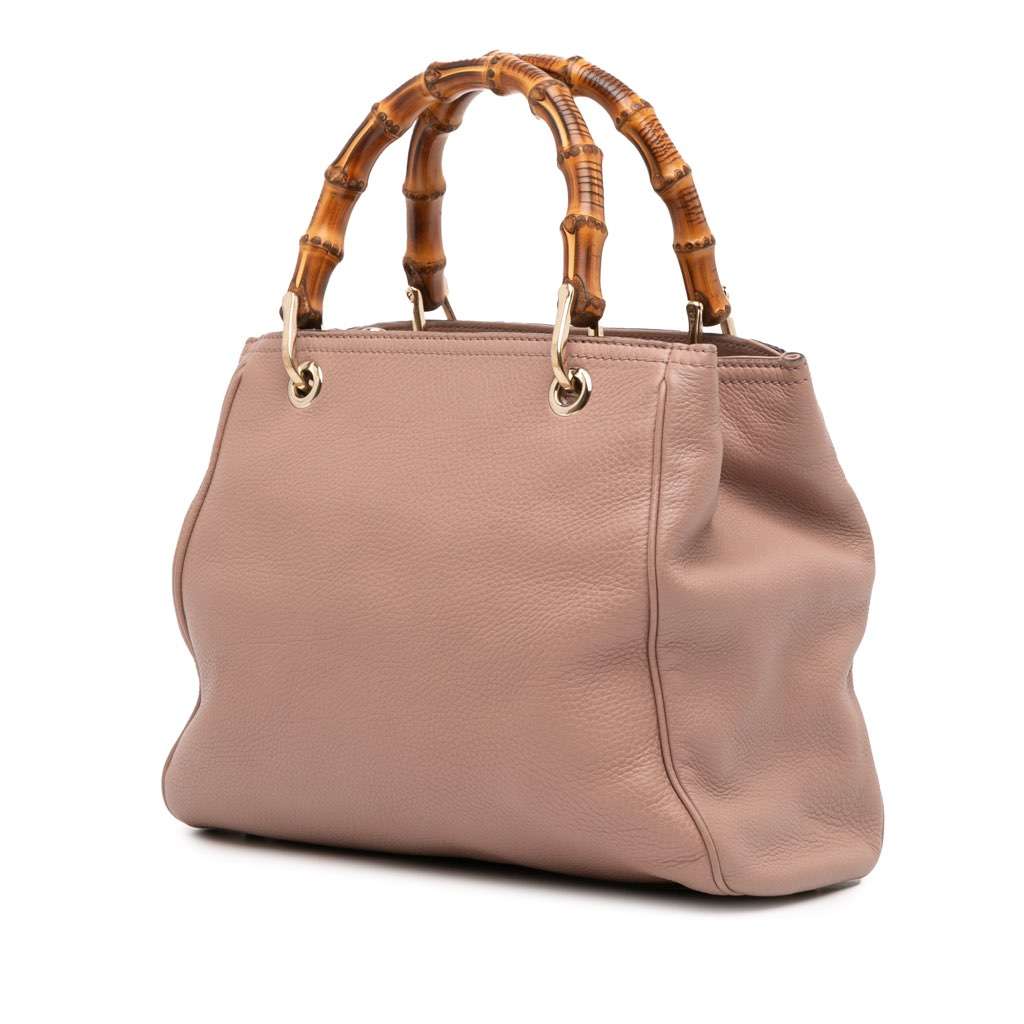 Gucci Small Calfskin Bamboo Shopper Satchel - Back view