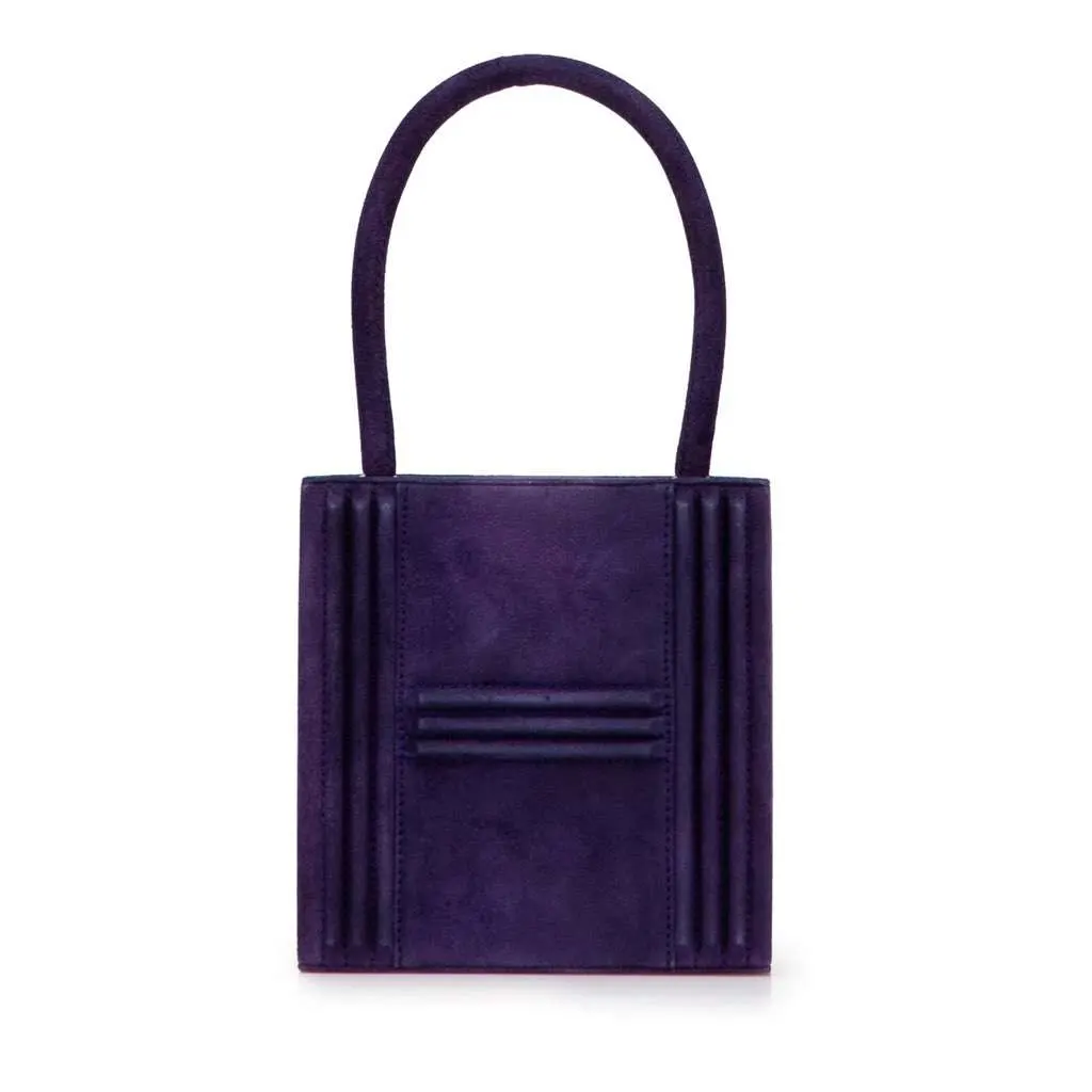 Hermès Mini Doblis Kelly Cadena Handbag Purple Leather Good - Front View