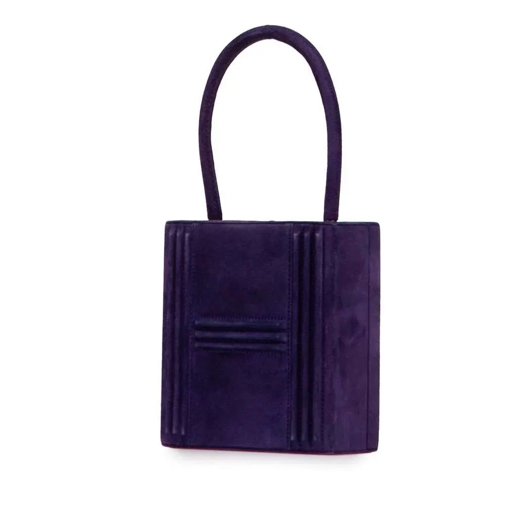 Hermès Mini Doblis Kelly Cadena Handbag Purple Leather Good - Back View