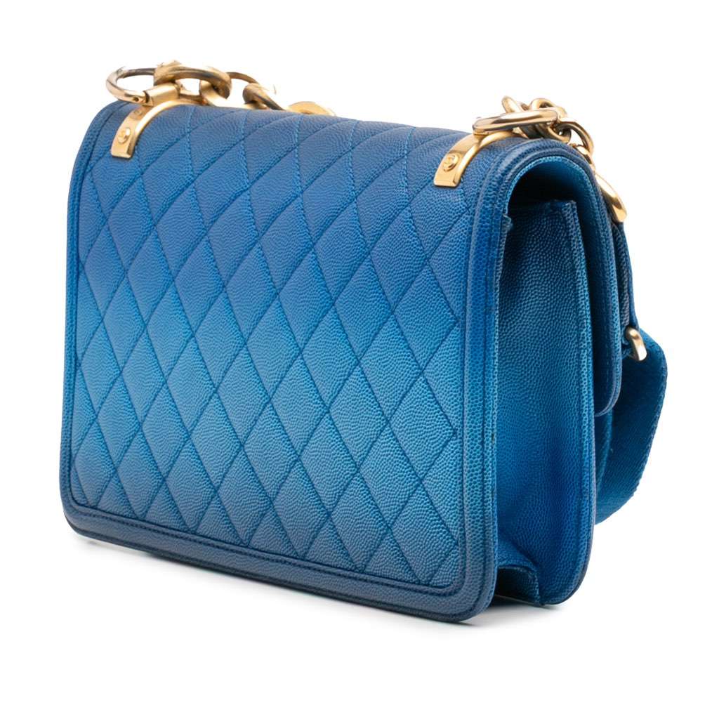 Chanel Medium Quilted Caviar Sunset On The Sea Flap - Back view