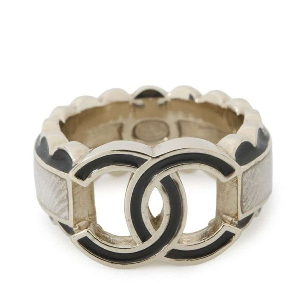 Chanel Gold Plated CC Logo Ring