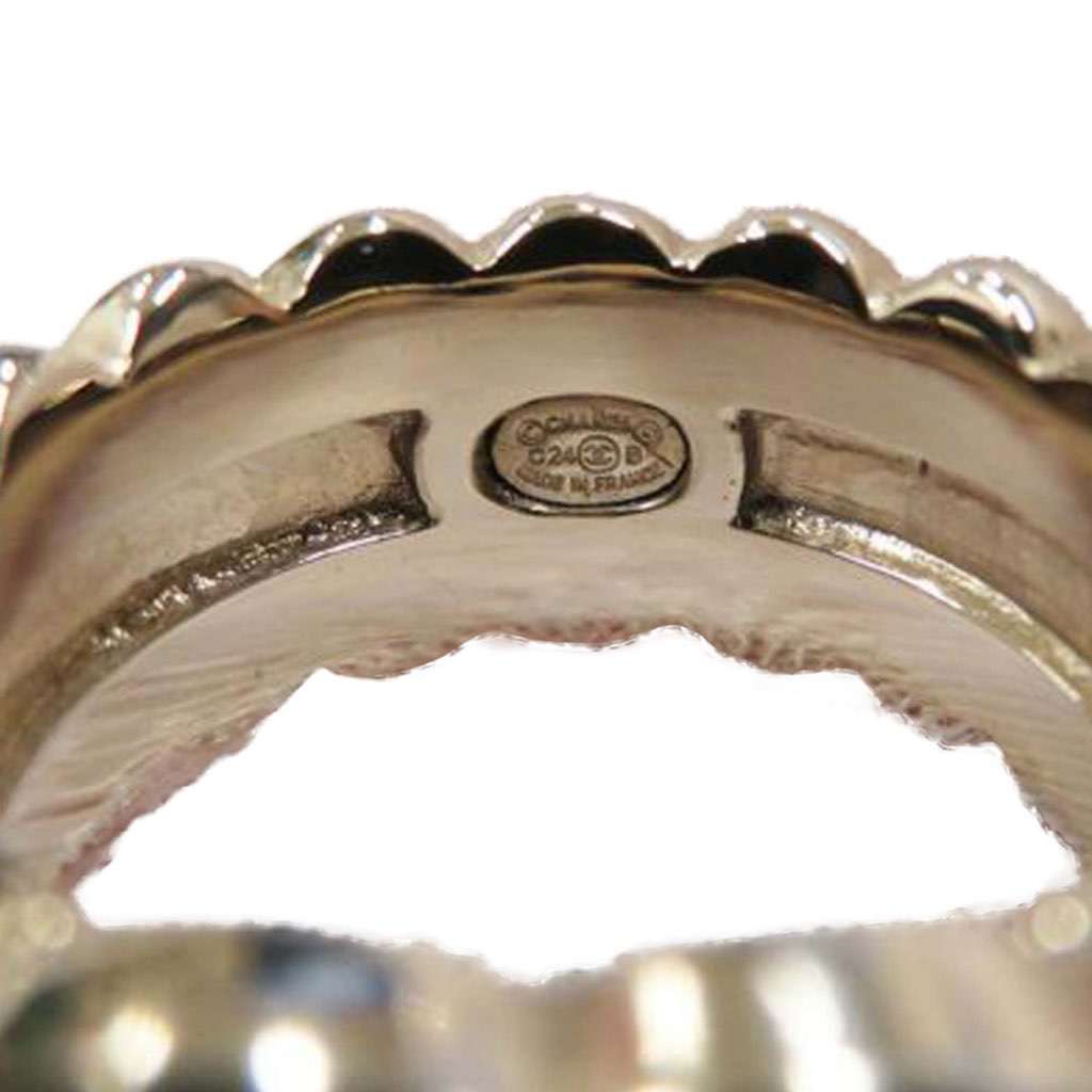 Chanel Gold Plated CC Logo Ring - 4