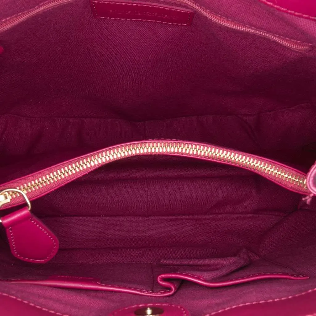 Burberry Haymarket Check Coated Canvas Ravensdon Tote Pink Canvas Good - Model View