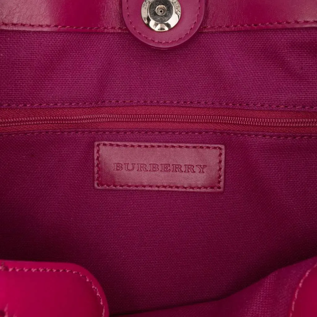 Burberry Haymarket Check Coated Canvas Ravensdon Tote Pink Canvas Good - Box View