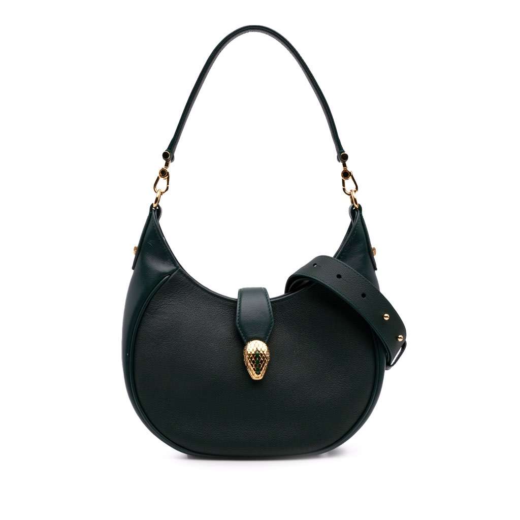 Bvlgari Small Leather Serpenti Ellipse Satchel