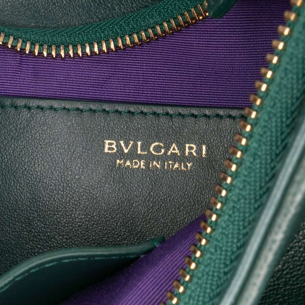 Bvlgari Small Leather Serpenti Ellipse Satchel - Side view