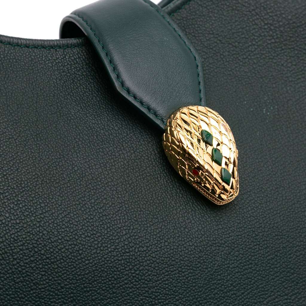 Bvlgari Small Leather Serpenti Ellipse Satchel - Image 10