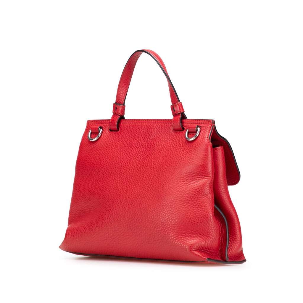 Gucci Small Leather Bamboo Daily Satchel - Back view