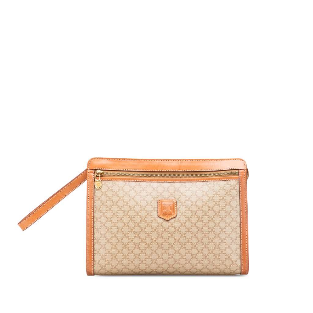 Celine Macadam Coated Canvas Clutch