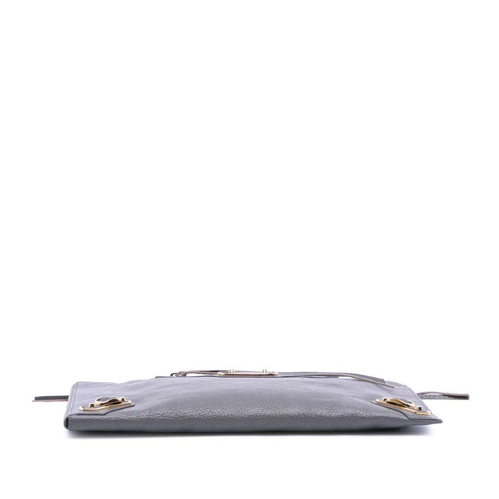 Balenciaga Goatskin Motocross Classic Metallic Edge Clutch - Image 6