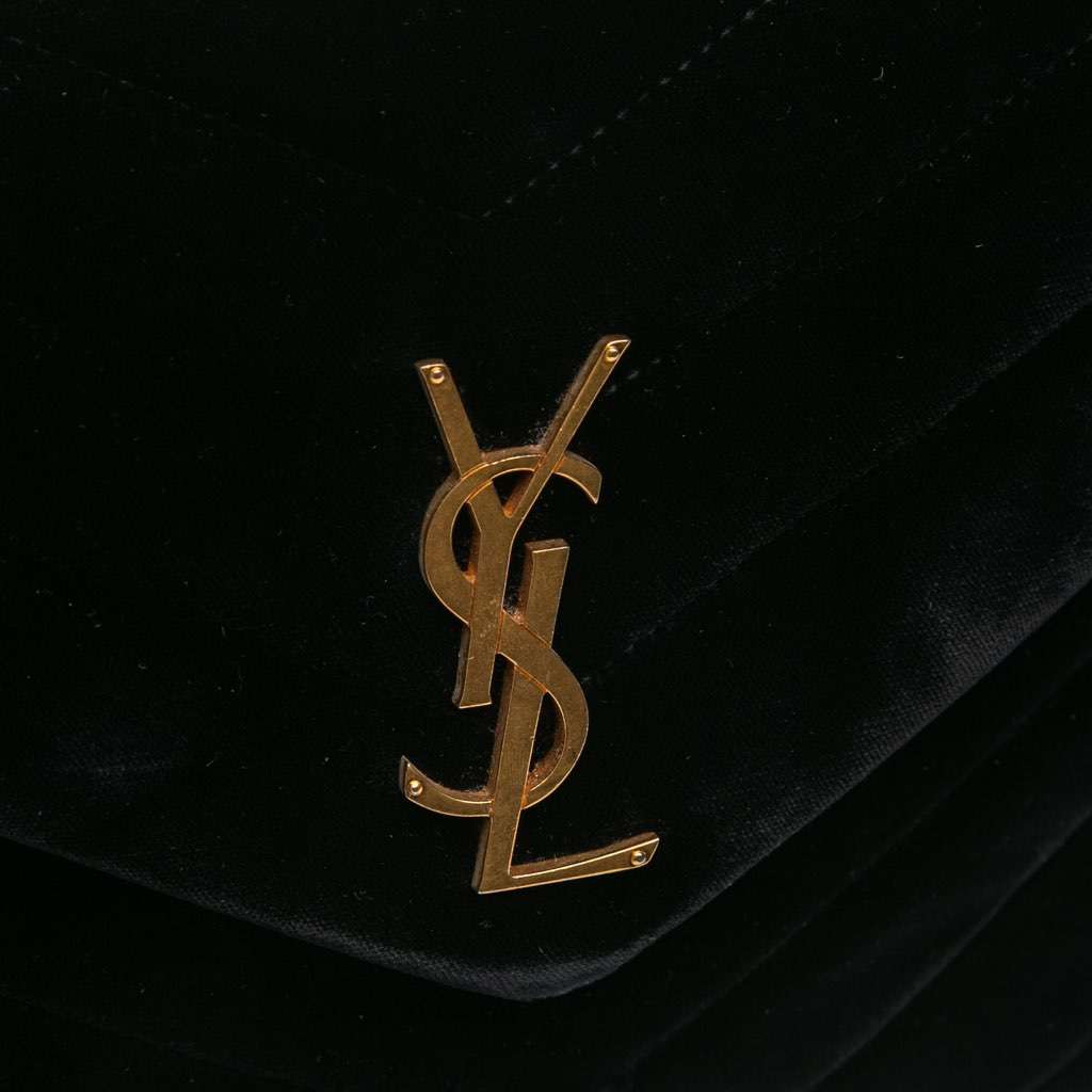 Saint Laurent Small Matelasse Velvet Monogram LouLou Crossbody - Side view