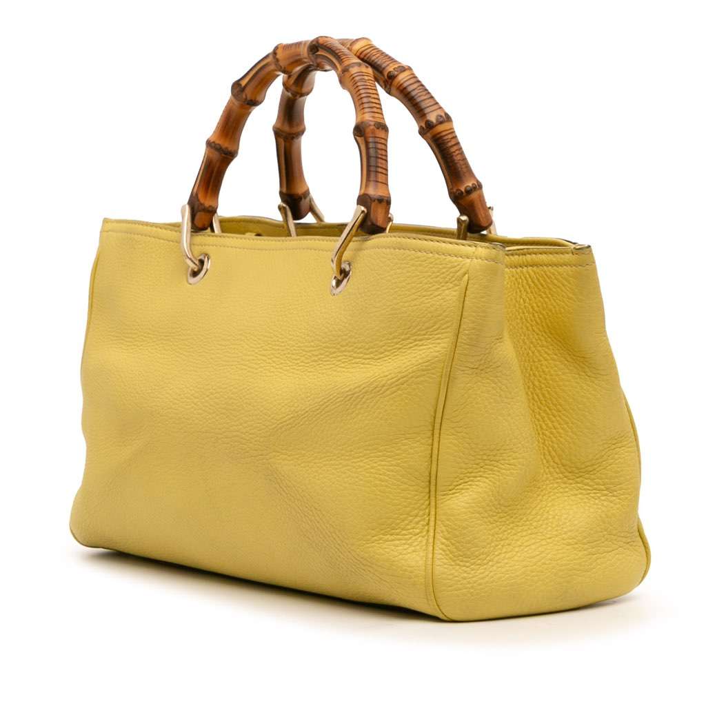 Gucci Medium Calfskin Bamboo Shopper Satchel - 2
