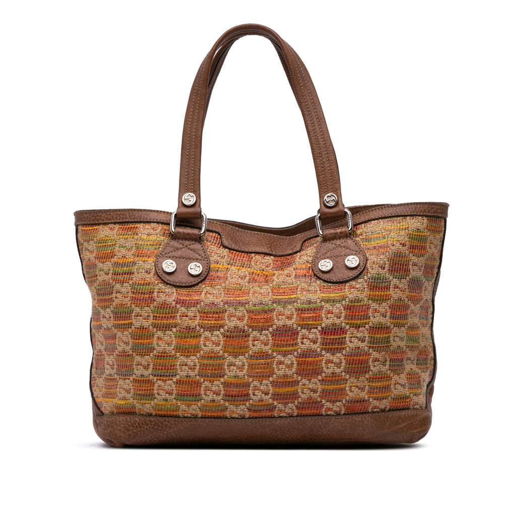 Gucci GG Straw Libeccio Sunset Tote