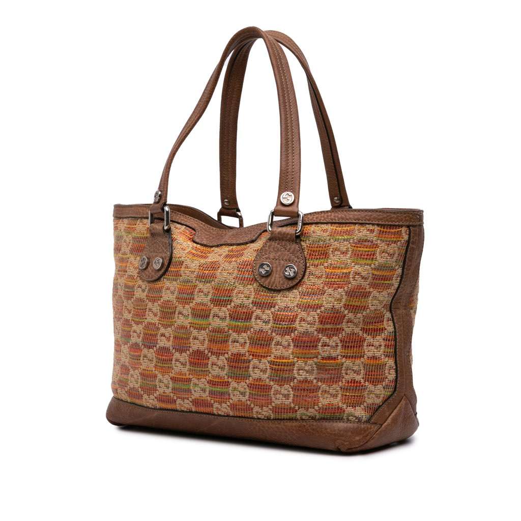 Gucci GG Straw Libeccio Sunset Tote - Back view