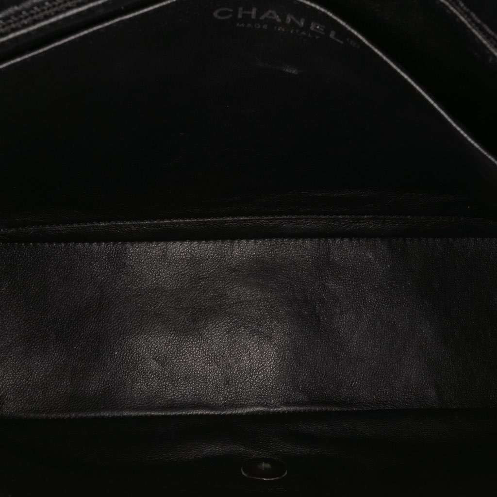 Chanel Maxi Classic Chevron Patent Single Flap - 4