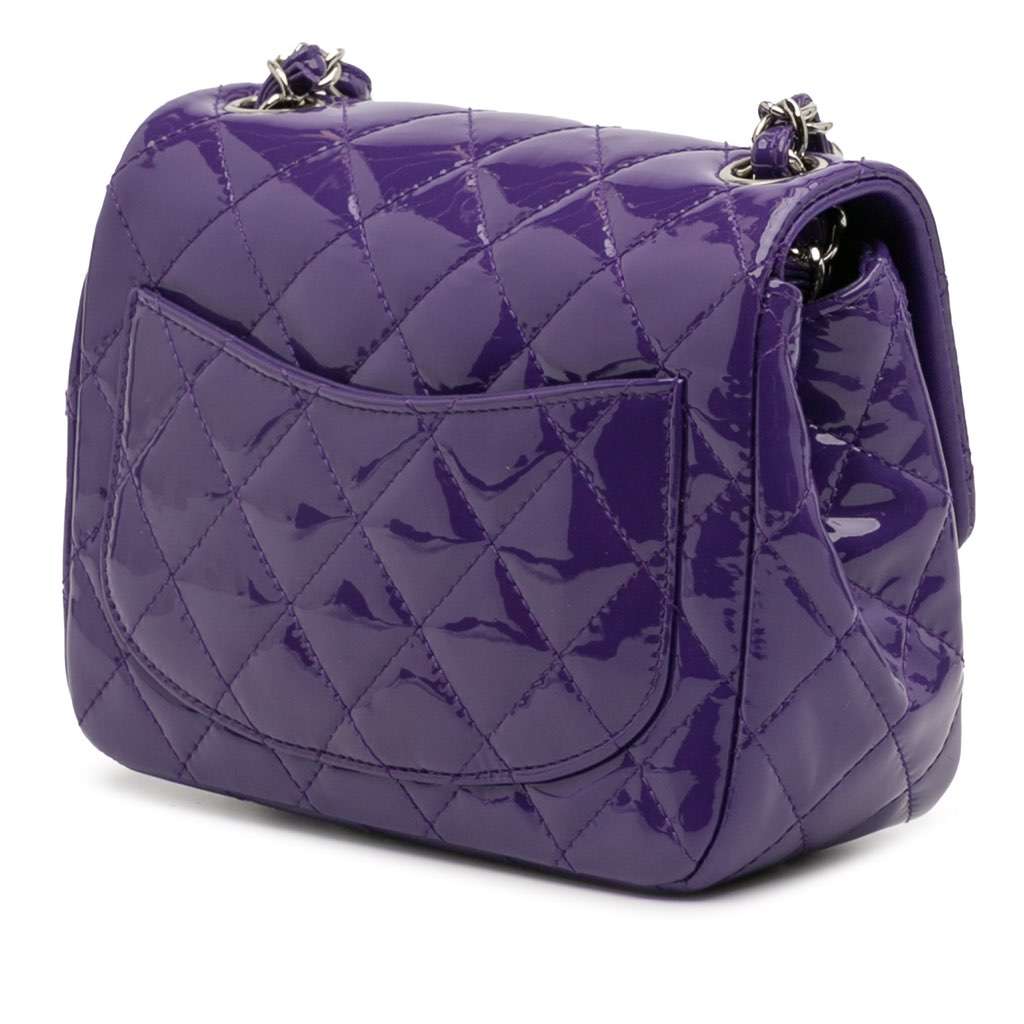 Chanel Mini Square Classic Patent Single Flap - Back view