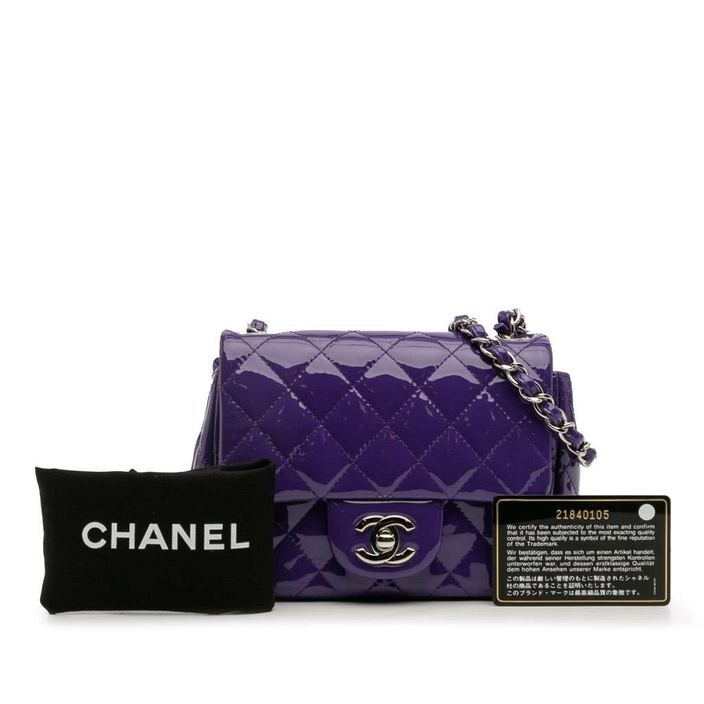 Chanel Mini Square Classic Patent Single Flap - Image 15