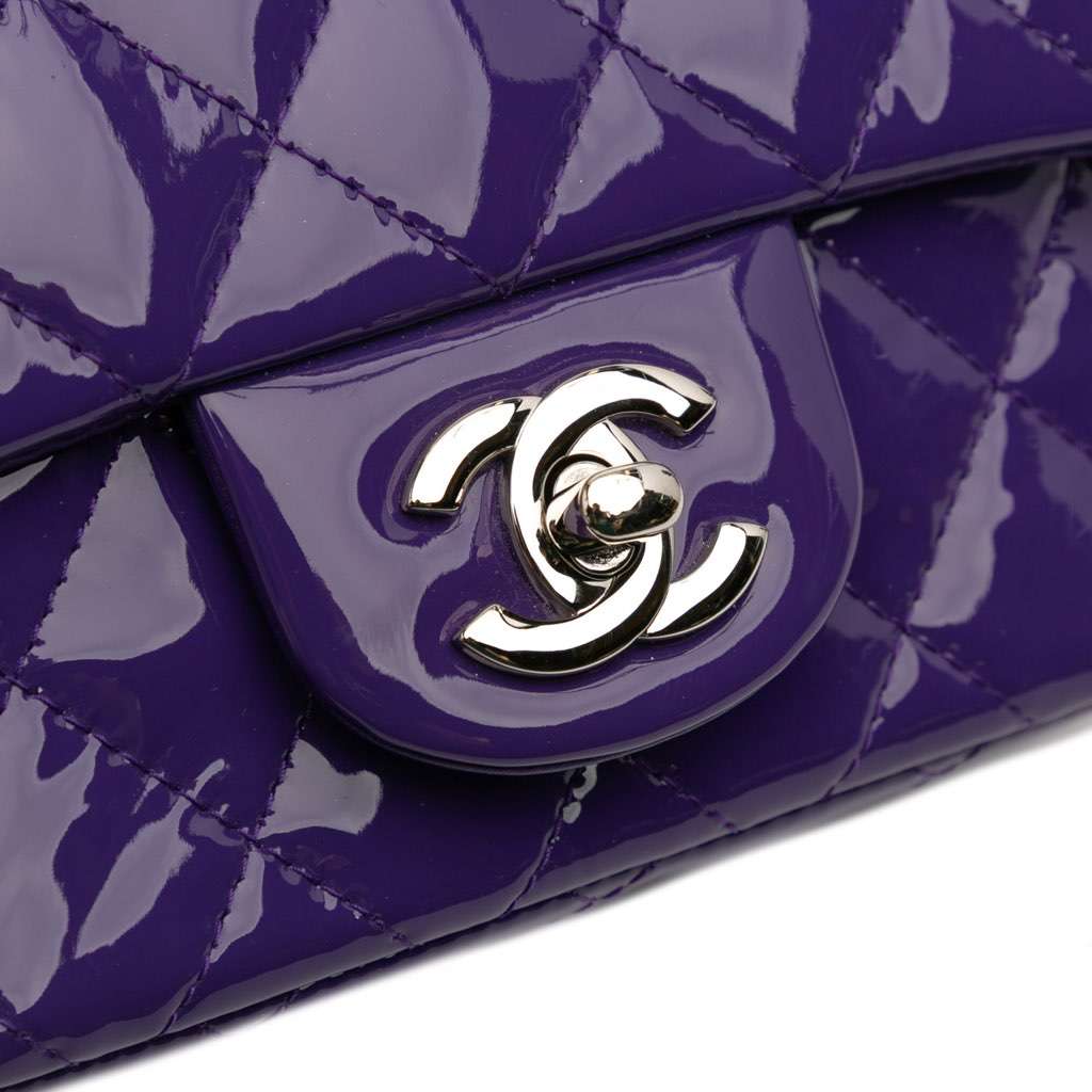 Chanel Mini Square Classic Patent Single Flap - Image 10