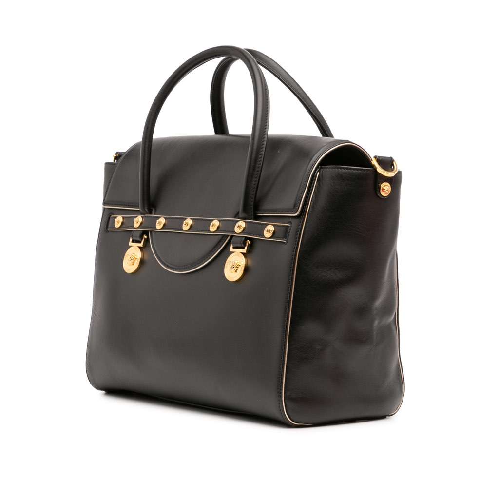 Versace Leather Medusa Medallion Satchel - 2