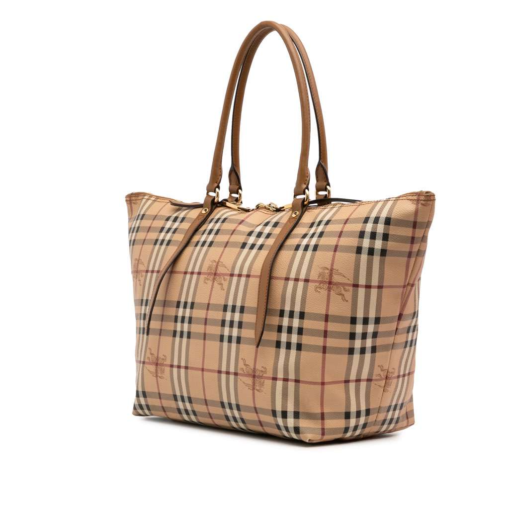 Burberry Medium Haymarket Check Coated Canvas Salisbury Tote - Back view