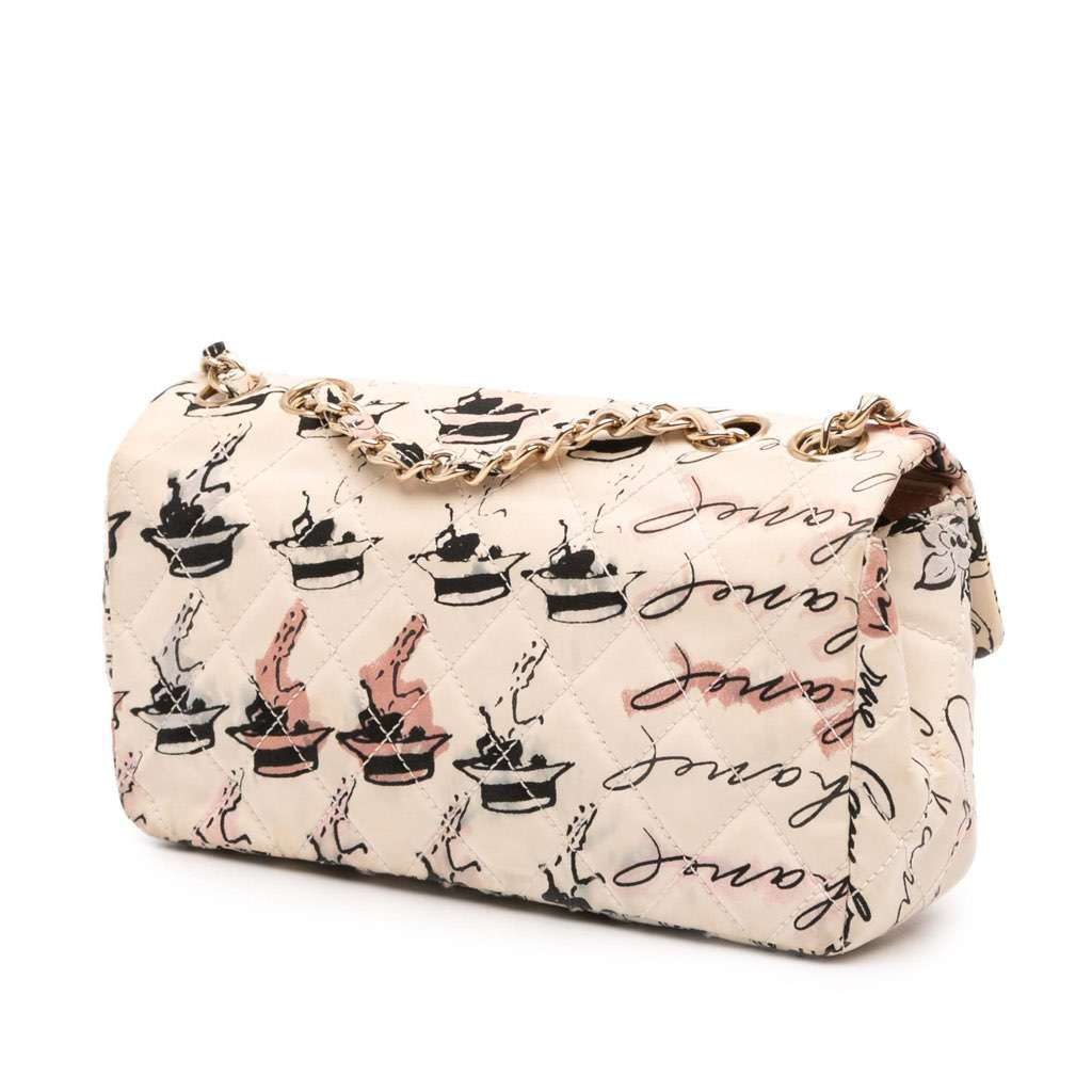 Chanel Small Quilted Nylon Printed Rue Cambon Flap - Back view