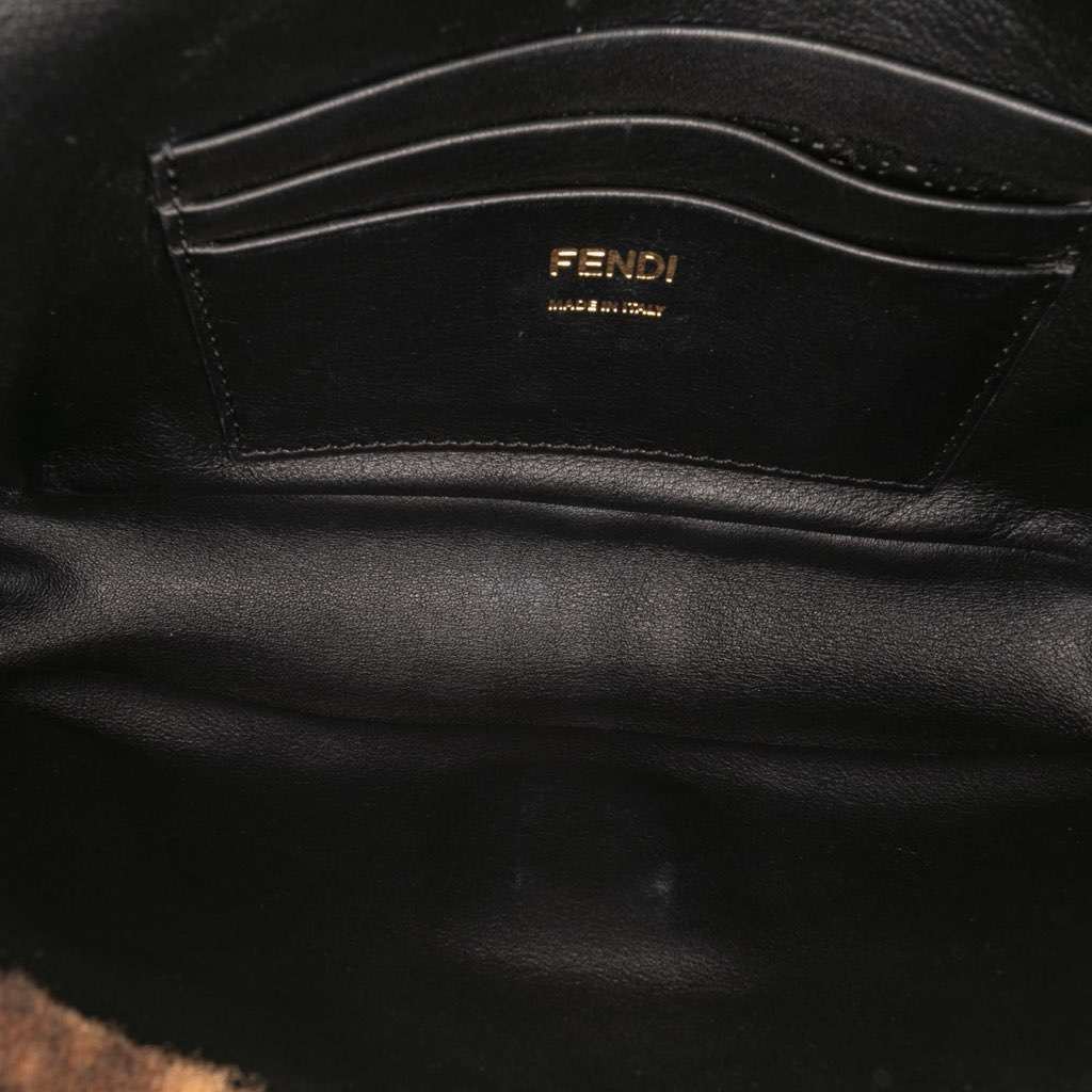 Fendi Mini Zucca Shearling Chain Baguette Satchel - 4