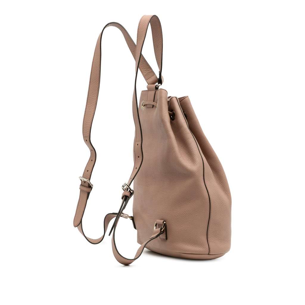 Gucci Small Pebbled Calfskin Soho Drawstring Backpack - 2