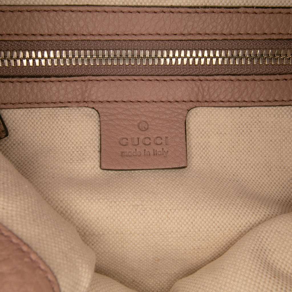 Gucci Small Pebbled Calfskin Soho Drawstring Backpack - 5