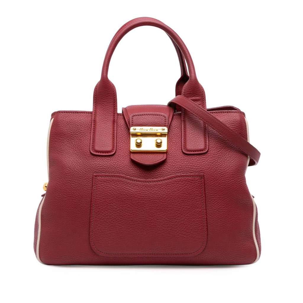 Miu Miu Goatskin Madras Satchel