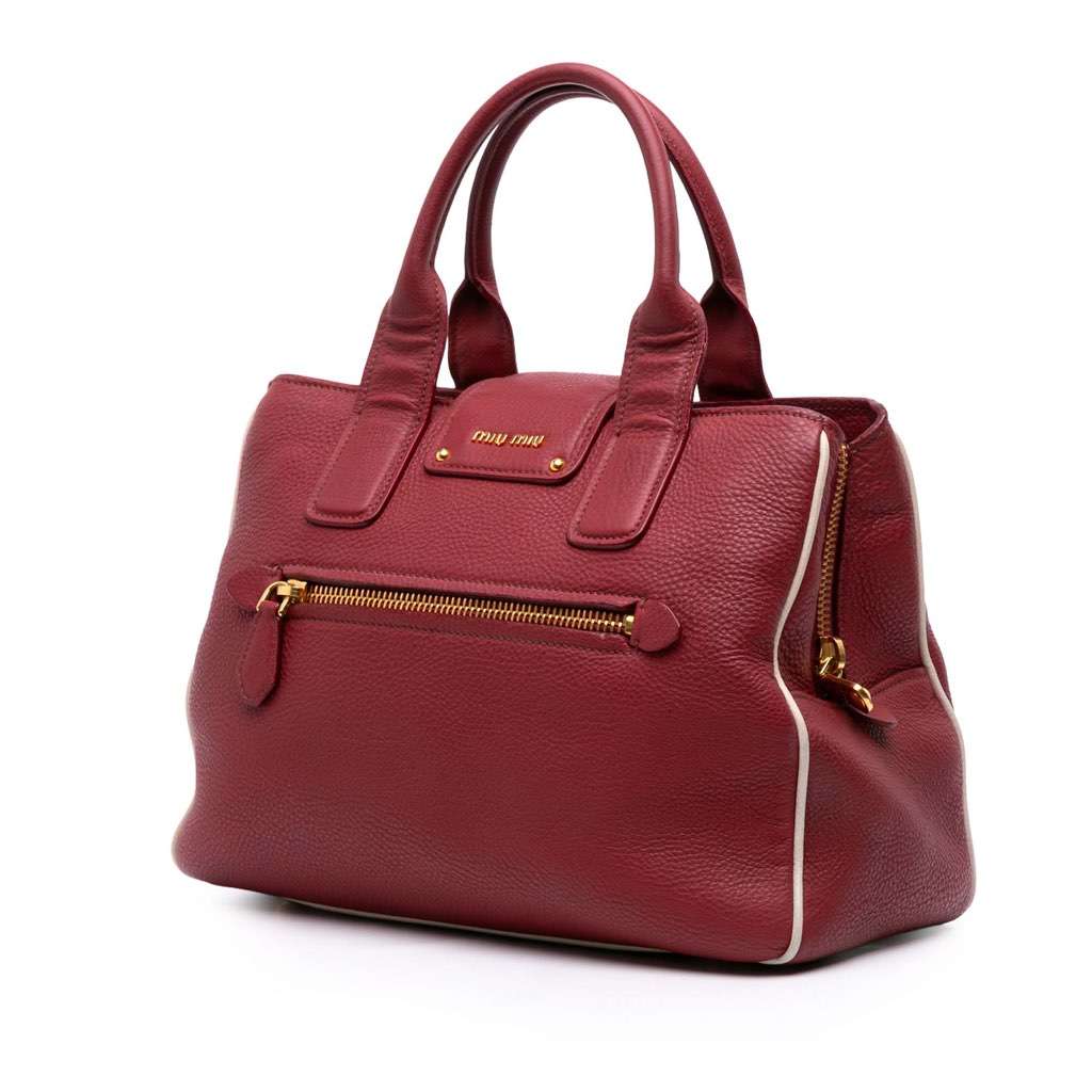 Miu Miu Goatskin Madras Satchel - Back view