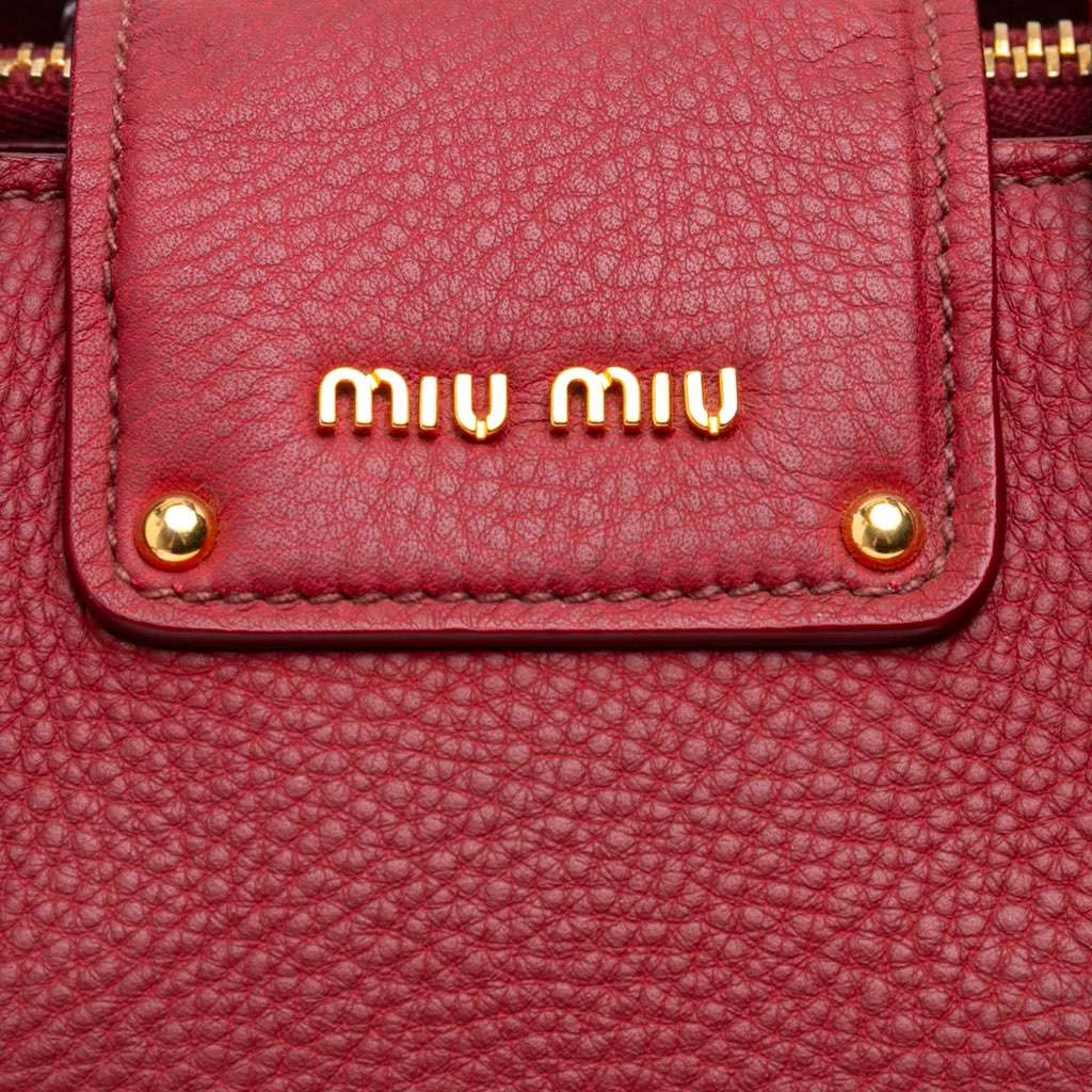 Miu Miu Goatskin Madras Satchel - Side view