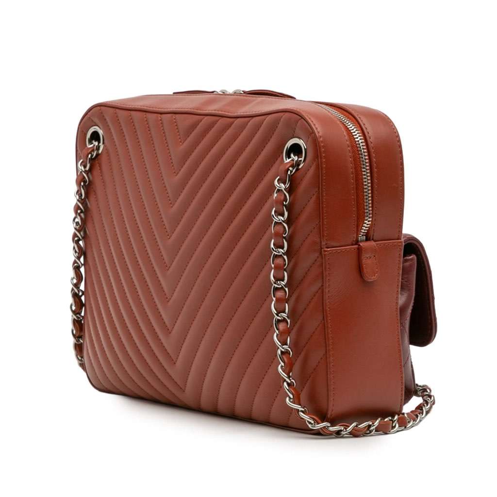 Chanel Paris-Hamburg Small Chevron Calfskin Double Camera Case - 2