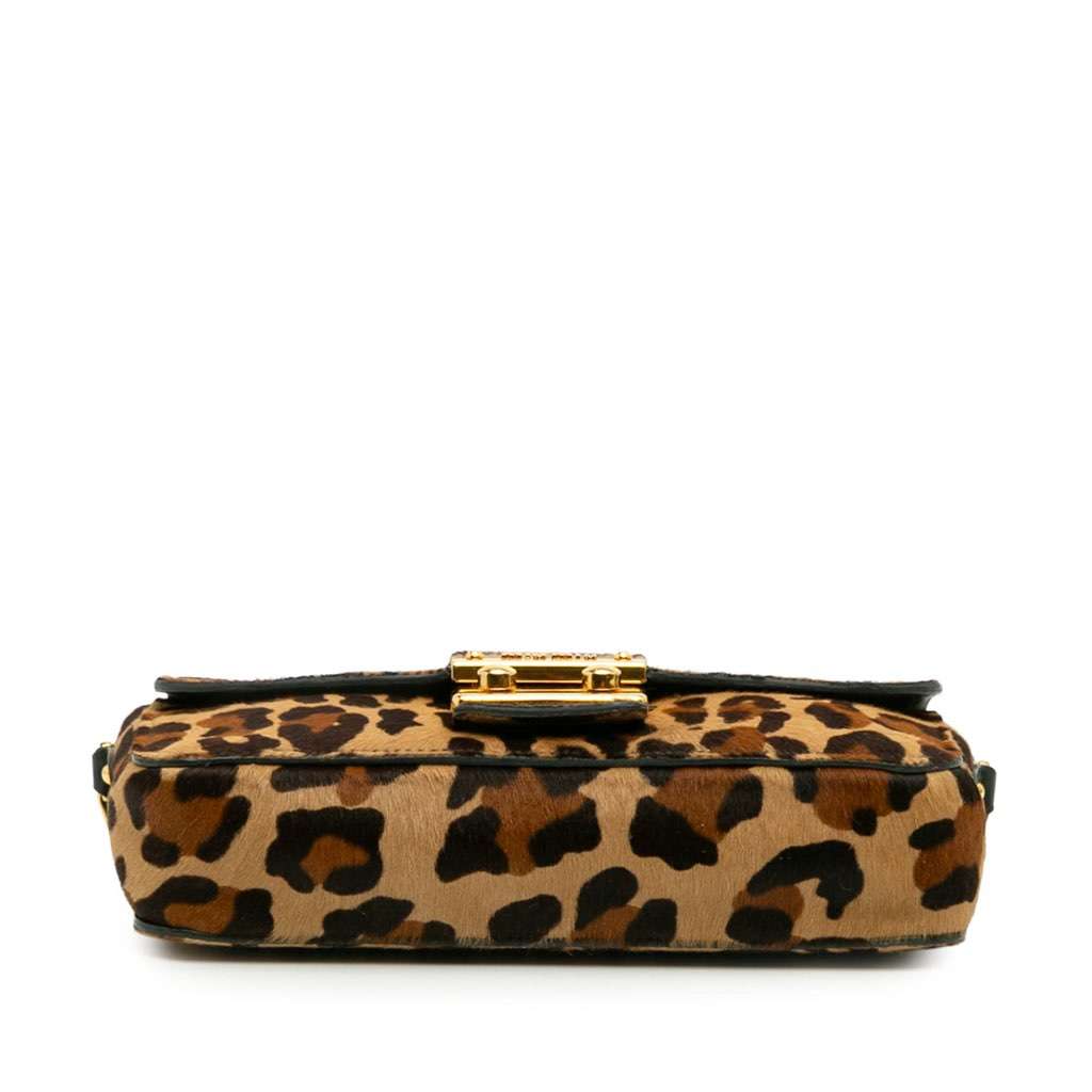 Miu Miu Leopard Print Calfskin Hair Crossbody - 3