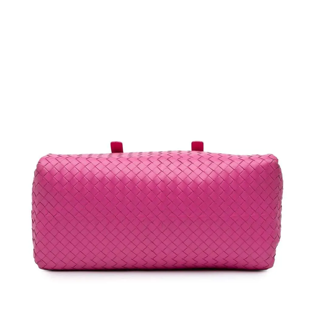 Bottega Veneta Nappa Intrecciato Boston Bag Pink Leather Good - Inside View