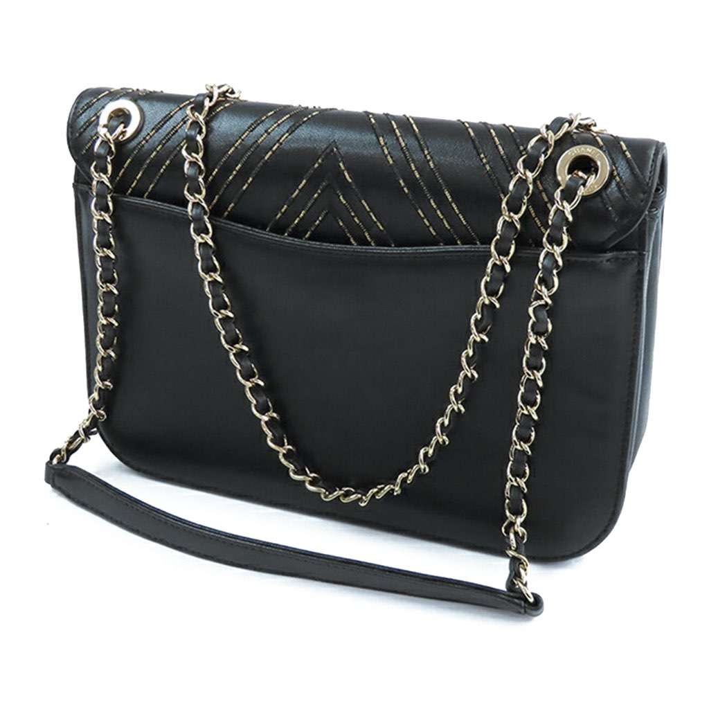 Chanel CC Chevron Sheepskin Chain Subtle Flap - Back view