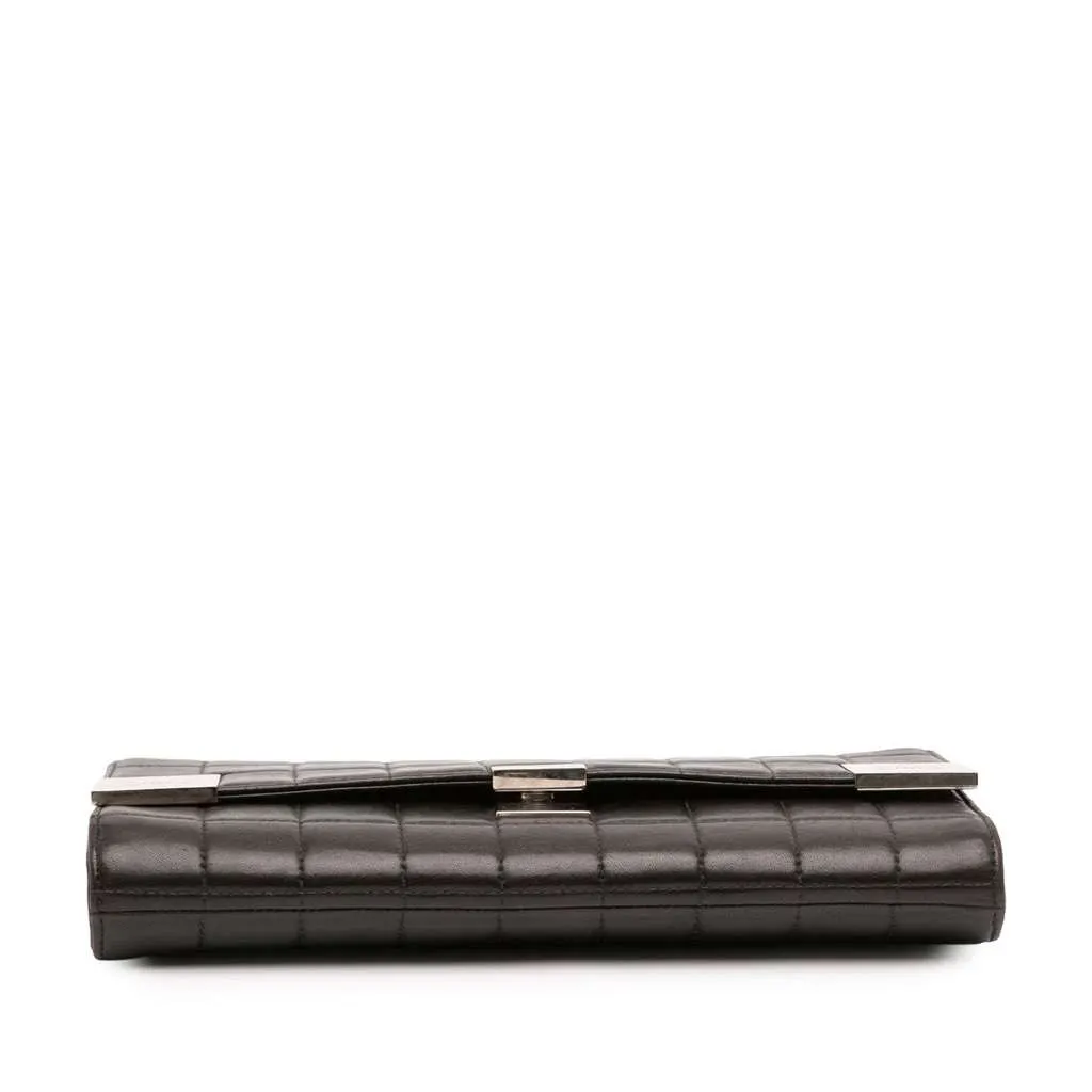Chanel Quilted Lambskin Chocolate Bar Shoulder Bag Black Leather Good - Inside View