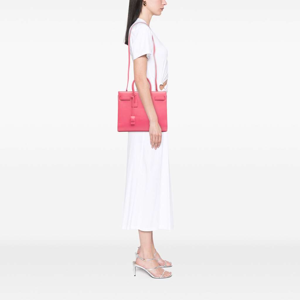 Saint Laurent Small Leather Sac De Jour Satchel - Image 16