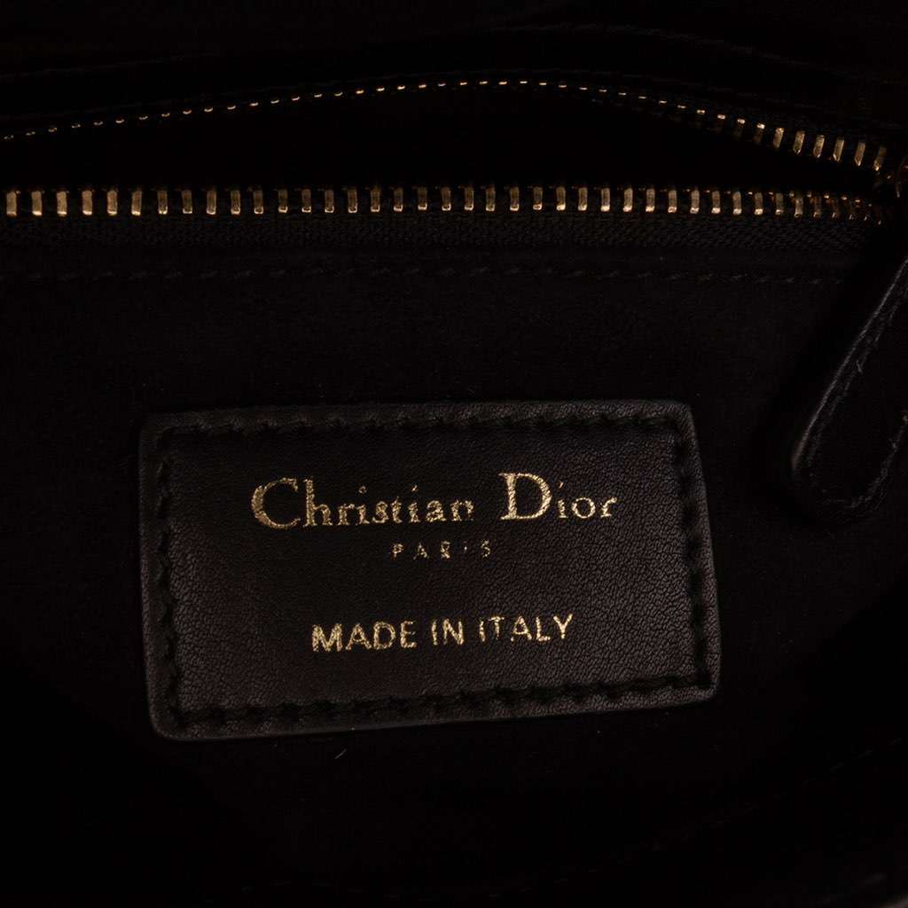 Dior Mini Calfskin Beaded Embroidered Lady Dior - Side view