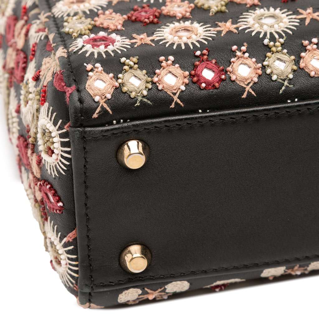 Dior Mini Calfskin Beaded Embroidered Lady Dior - Detail 2
