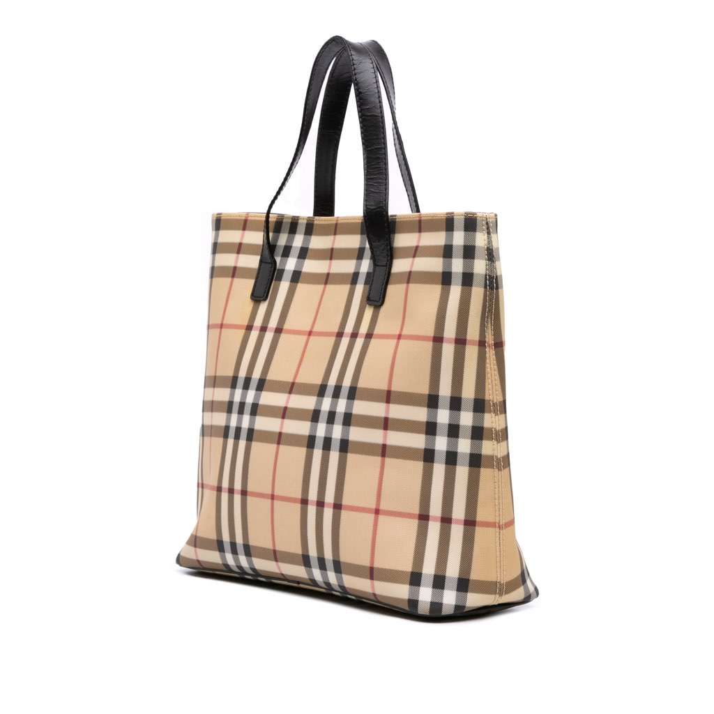 Burberry House Check Coated Canvas Tote - Back view