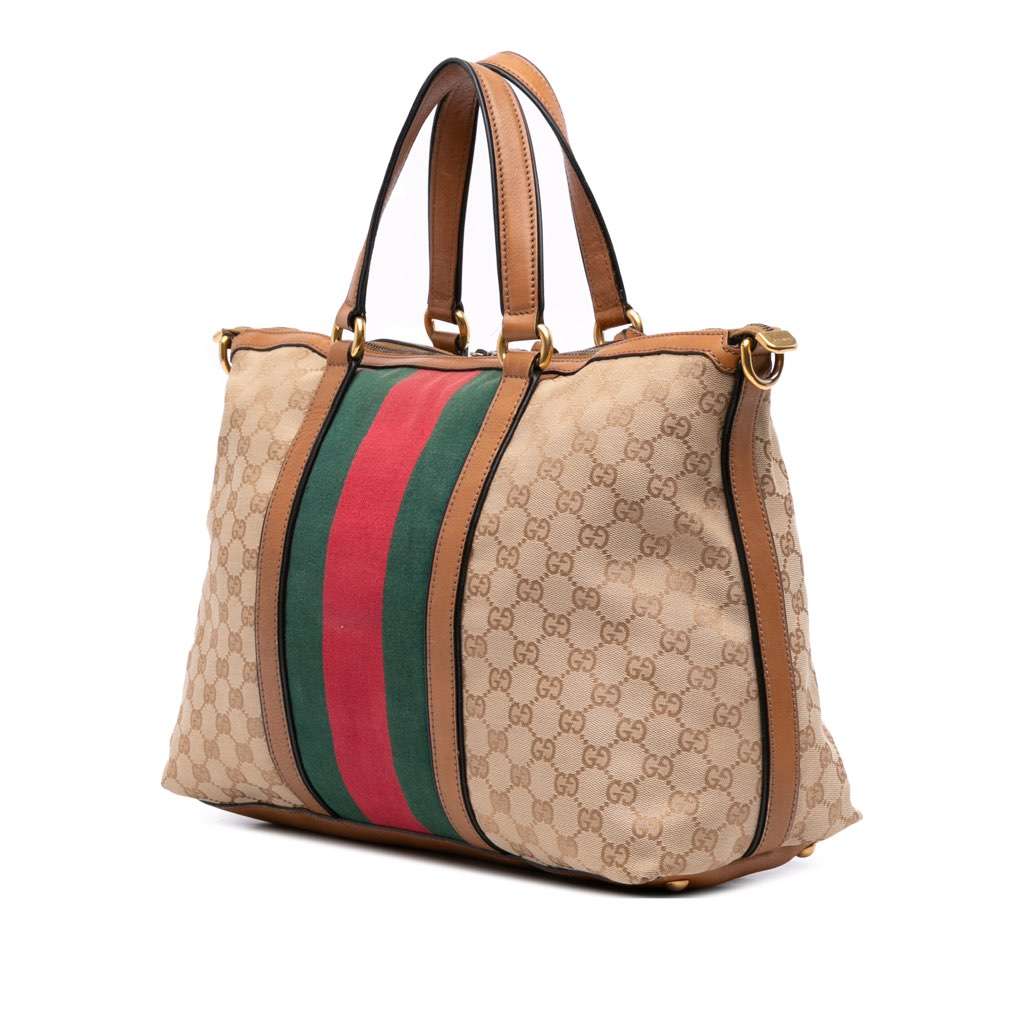 Gucci Medium GG Canvas Rania Top Handle Bag - 2